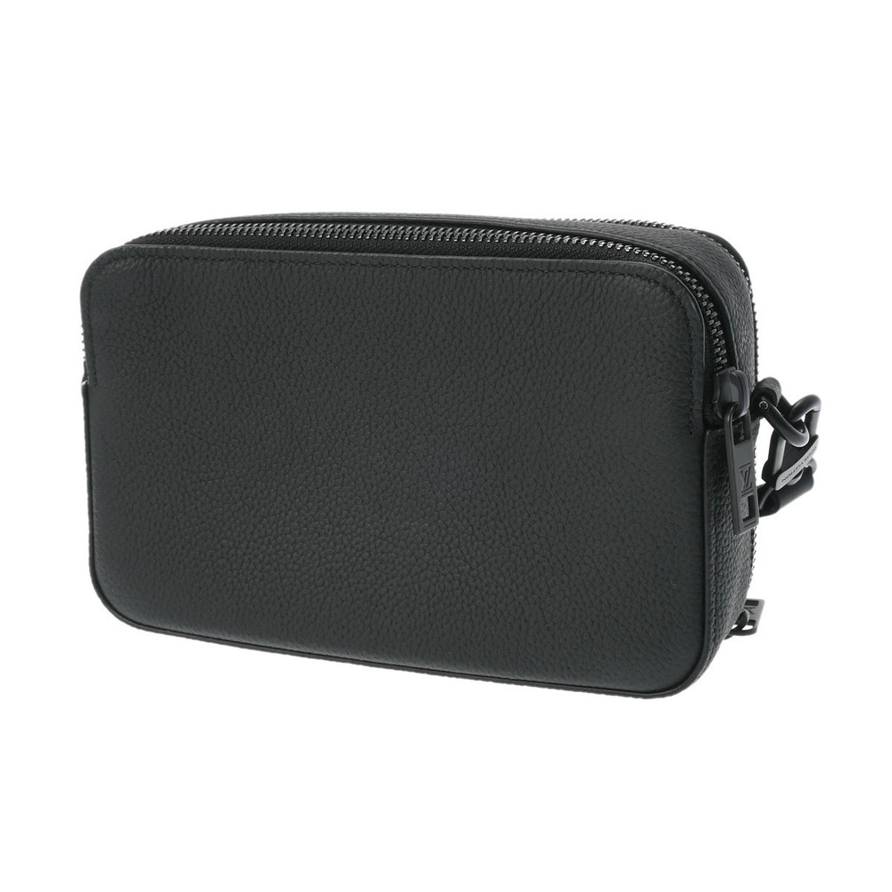 Louis Vuitton Wearable Alpha Bag Black Wallet Calf Leather Shoulder Grain Black